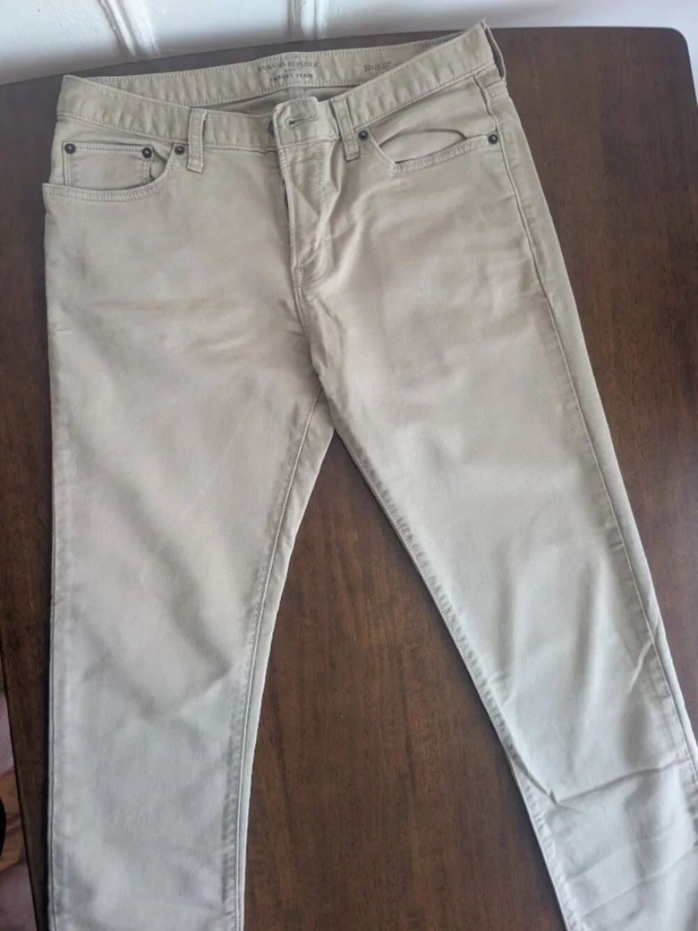 Khaki Banana Republic Traveler Jean 32x32 Skinny Fit